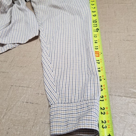 Wrangler Men's Beige Plaid Button Up Shirt Size XL Long Sleeve Cool River Cotton - Picture 9 of 11